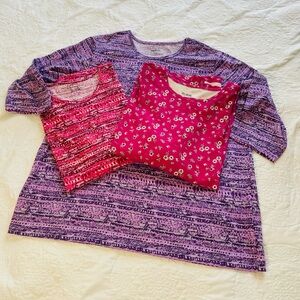 Blair 3/4 sleeve pullover top lot pink purple knit tees xl